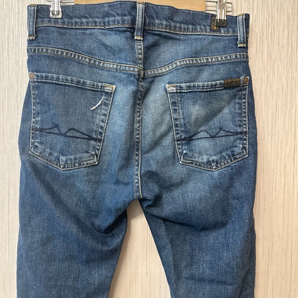 7 For All Mankind Jeans Men Rhigby Blue Sz.33 W34 L30 Slim Straight - Picture 5 of 9